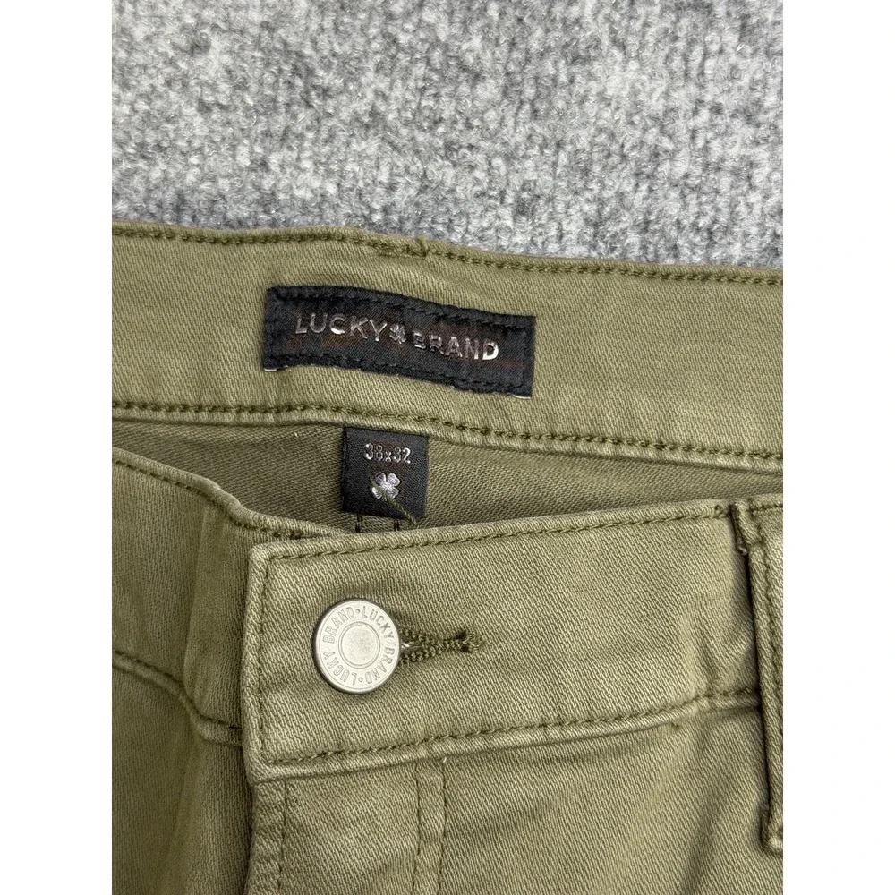 New Lucky Brand Straight Jeans Mens 38x32 Green Spring Olive Denim